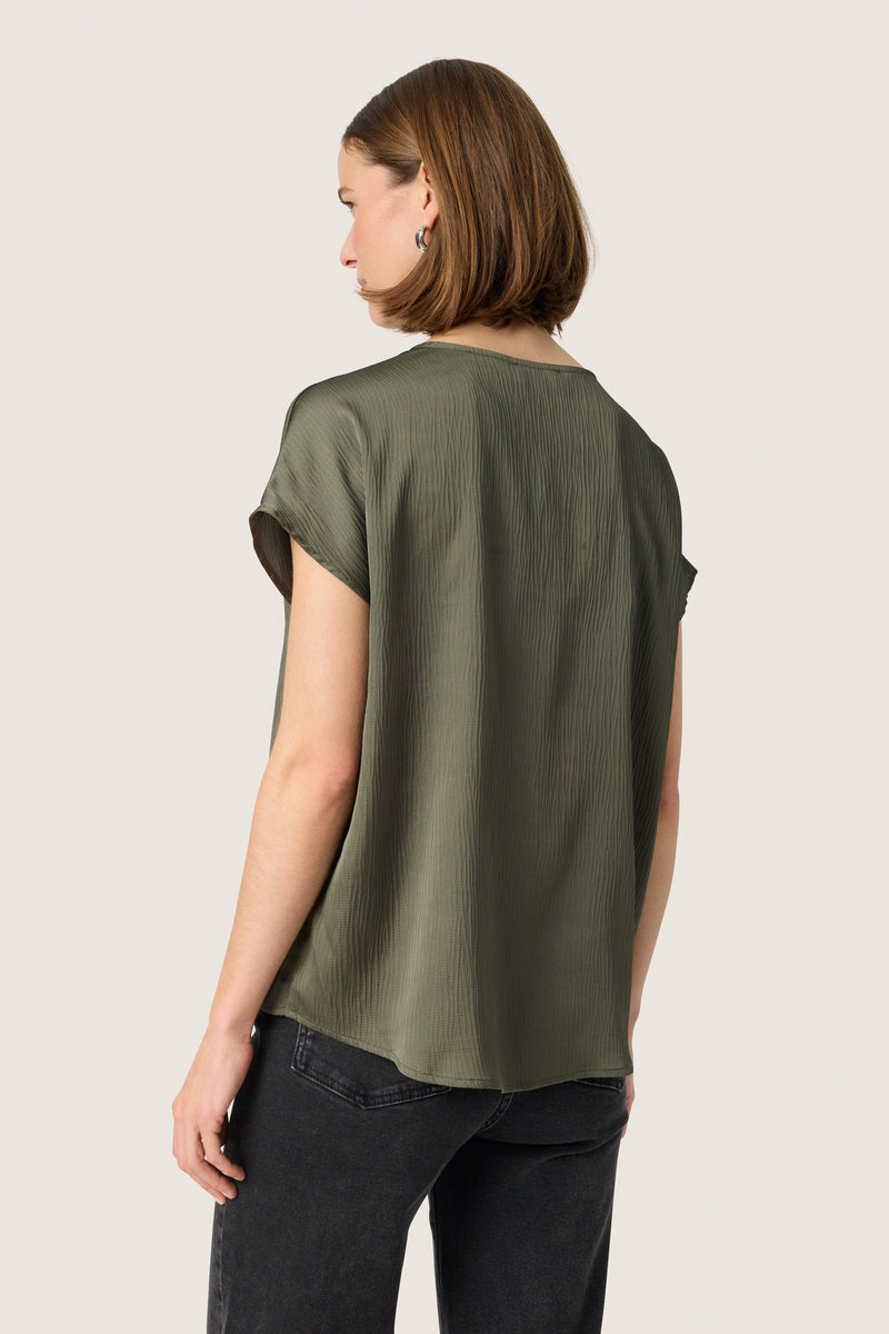 Soaked in Luxury Loana Marija Grape Leaf V-Neck Blouse