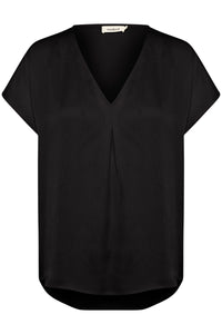 Soaked in Luxury Loana Marija Black V-Neck Blouse, 30407198