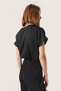 Soaked in Luxury Loana Marija Black V-Neck Blouse, 30407198