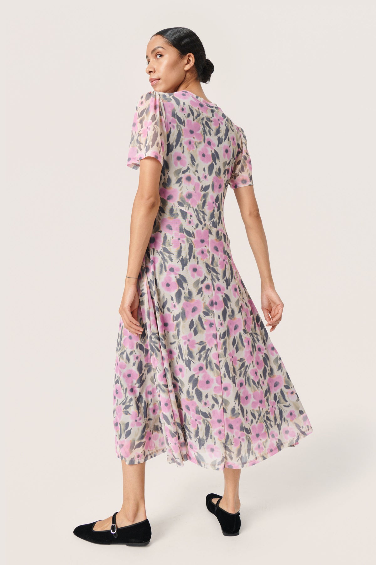 Soaked in Luxury SLAnaika Pastel Lavender Flower Print Mesh Dress, 30407300