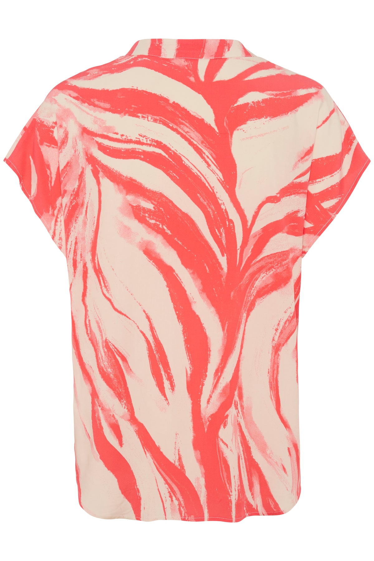 Soaked in Luxury Wynter Hot Coral Wave Print V-Neck Top, 30407425