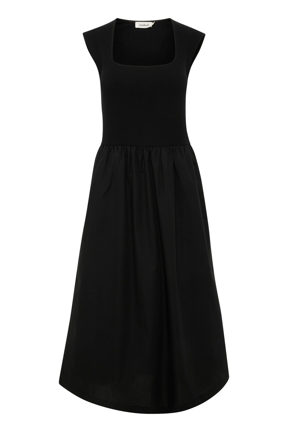 Soaked in Luxury SLSimone Phoebe Black Dress with Square Neckline, 30407490
