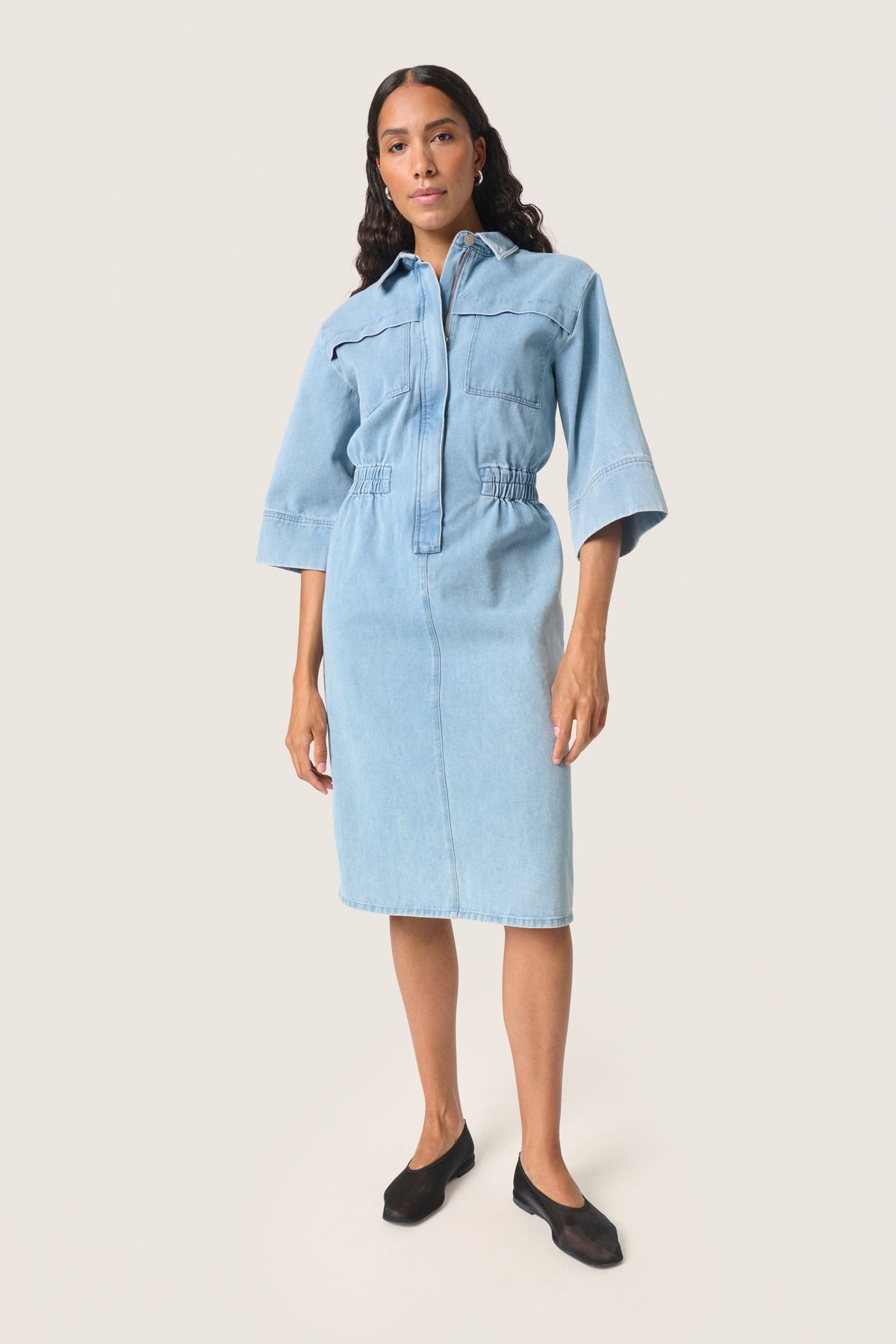 Soaked in Luxury SLAnnabeth Denim Midi Dress, 30407997