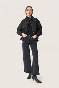 Soaked in Luxury SLJackline Black Ultimate Quilted Oversized Short Jacket