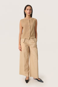 Soaked in Luxury SlSusanna Travertine Beige Knitted Vest, 30408315