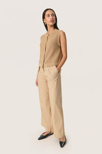 Soaked in Luxury SlSusanna Travertine Beige Knitted Vest, 30408315