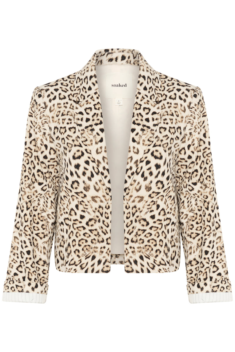 Soaked in Luxury Shirley Leopard Printed Cropped Blazer, 30408465