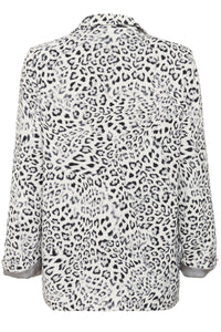 Soaked in Luxury Shirley Grey Leopard Print Fold Up Blazer