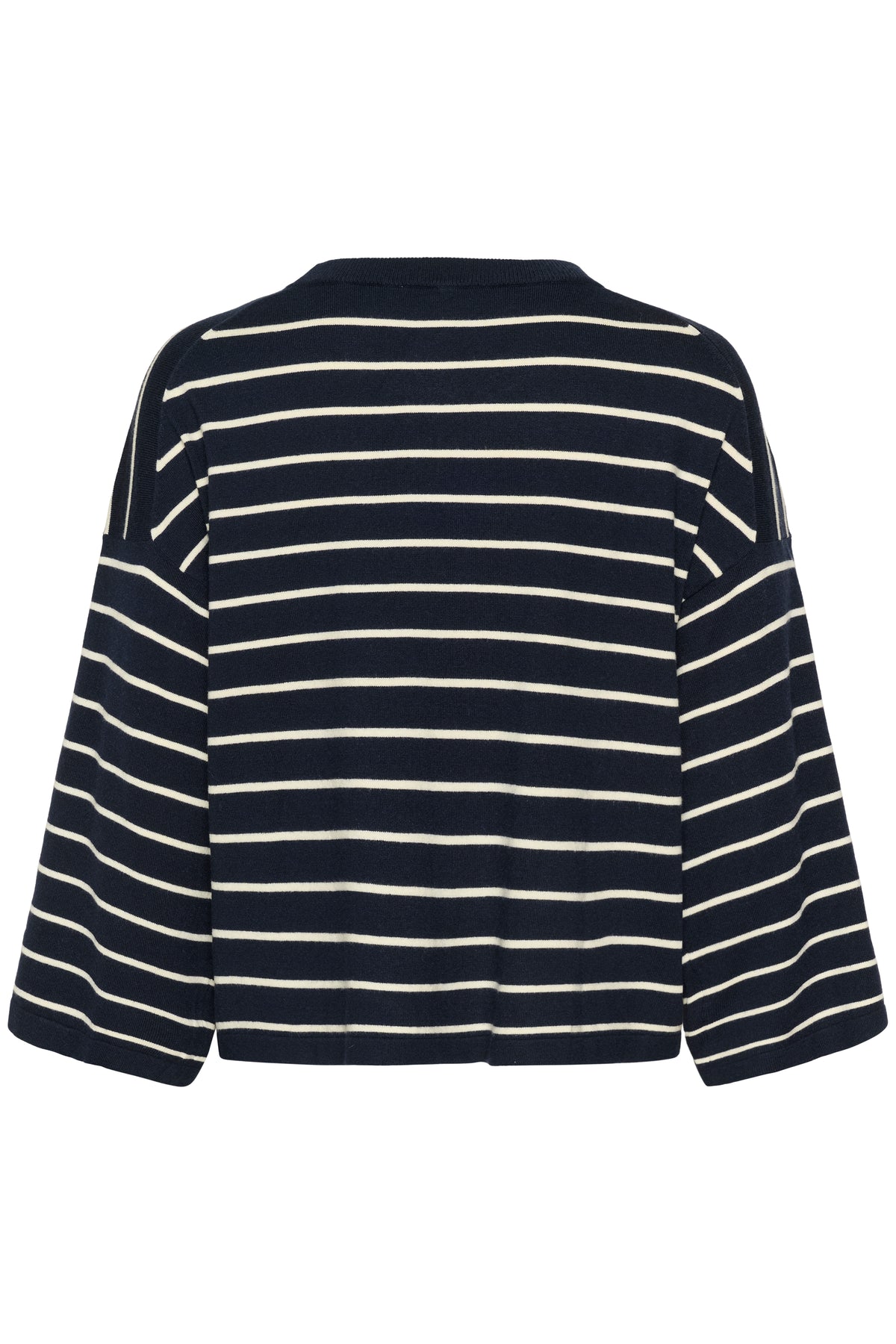 Soaked SlSpina Navy/Cream Striped Cropped Knit