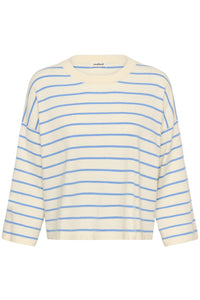 Soaked SlSpina Cream/Hydrangea Blue Striped Cropped Knit
