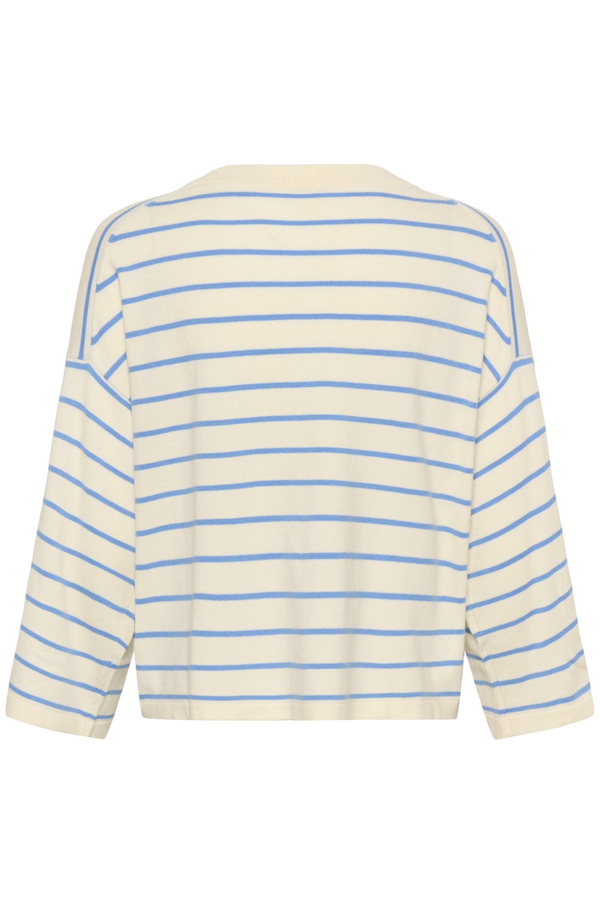 Soaked SlSpina Cream/Hydrangea Blue Striped Cropped Knit