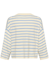 Soaked SlSpina Cream/Hydrangea Blue Striped Cropped Knit