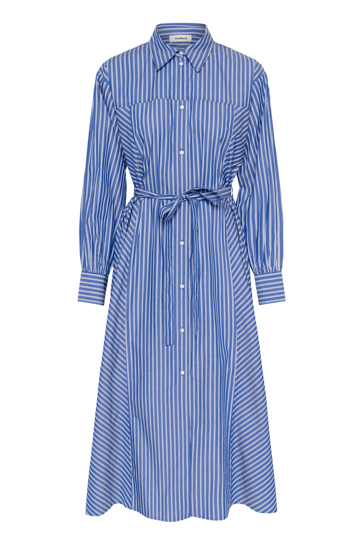 Soaked in Luxury SLCalken Blue Stripe Midi Shirt Dress, 30408913