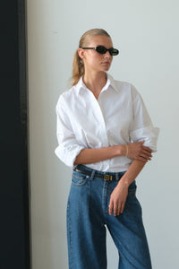 Soaked in Luxury SLNoelle Poplin Bright White Layering Shirt, 30409104