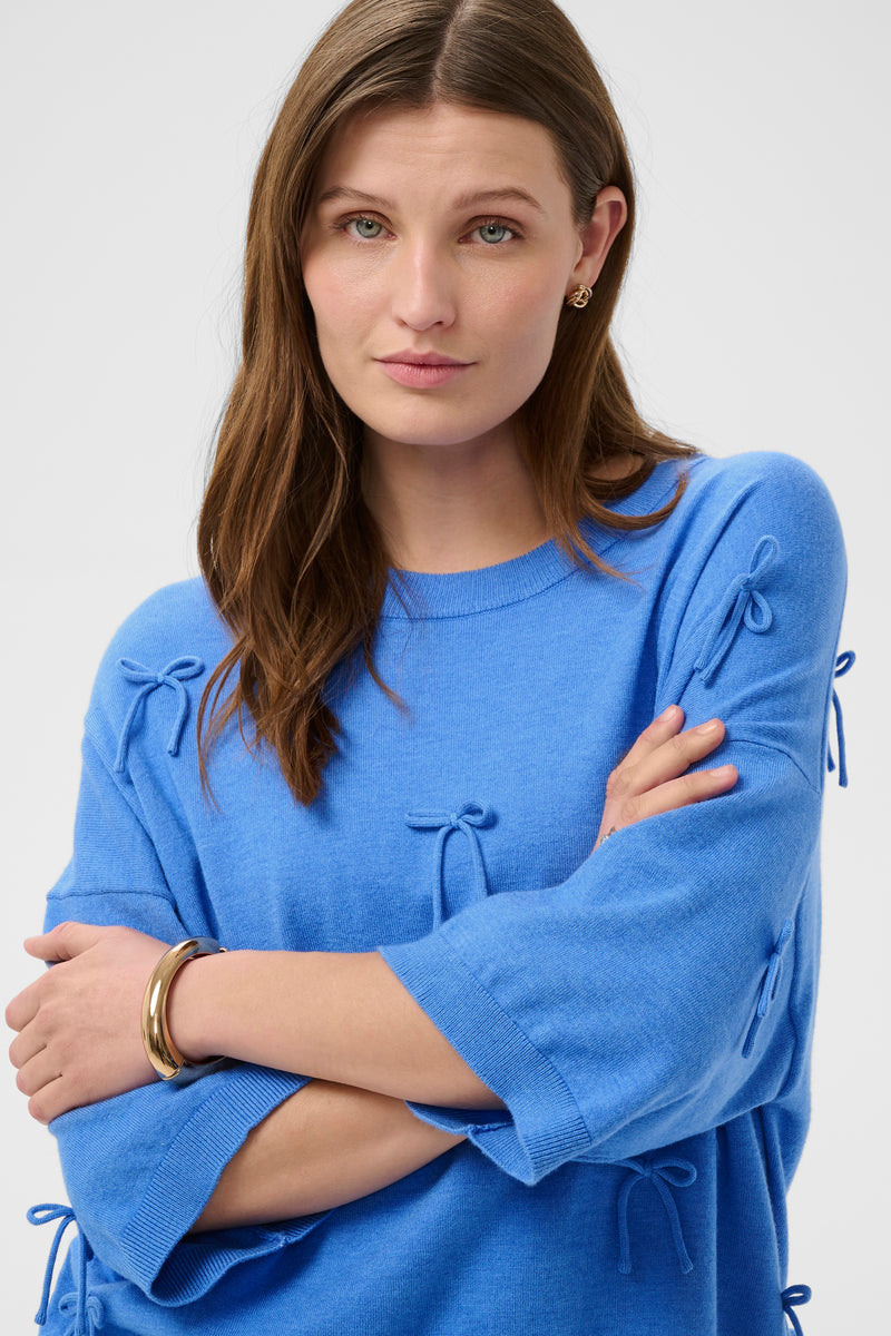 Soaked in Luxury SLSpina Regatta Blue Bow Pullover, 30409226