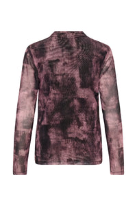 Soaked In Luxury SLAldora Nalu Huckleberry Shadow Cowlneck Mesh Top, 30409481