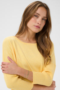 Saint Tropez Mila Lemon Drop Melange Round Neck Knit, 30500003