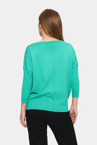 Saint Tropez Mila Gumdrop Green Round Neck Knit, 30500003