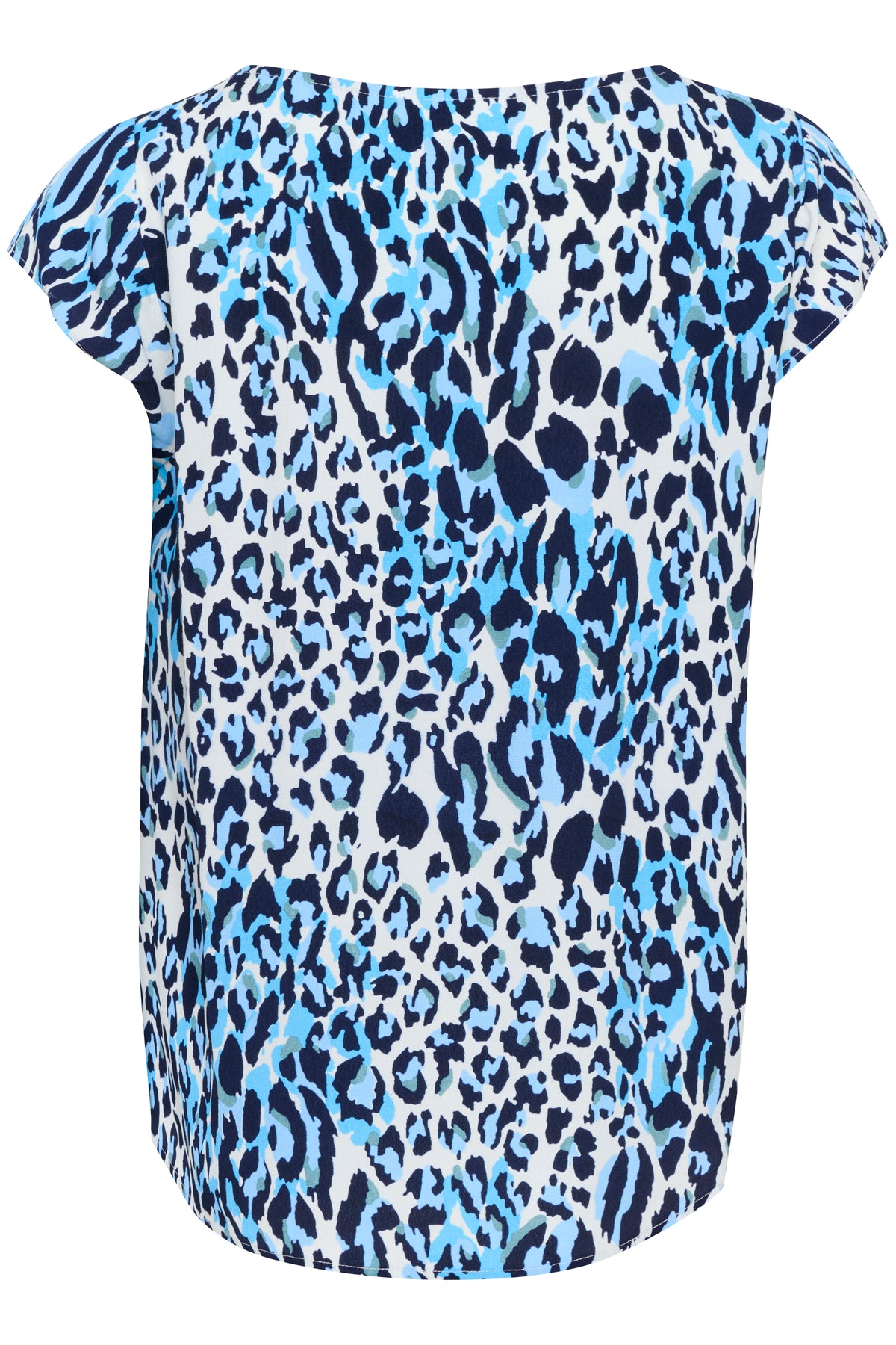 Saint Tropez Blanca Adele Baby's Breath Blue Leopard Print Blouse, 30510403