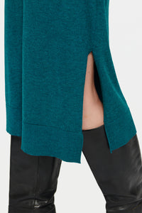 Saint Tropez Mila Reflecting Pond Teal Roll Neck Knitted Midi Dress, 30511420