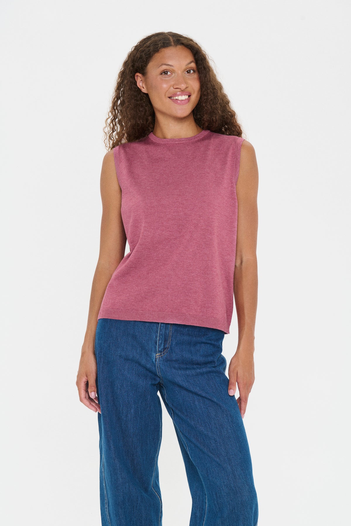 Saint Tropez Mila Dusky Pink Melange Knitted Vest