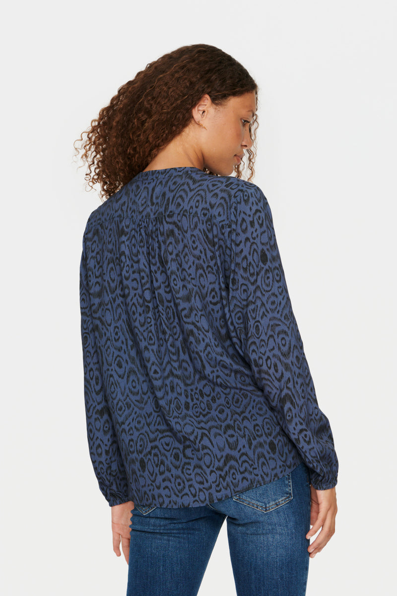 Saint Tropez Eda Ombre Blue Abstract Printed Blouse, 30511901