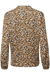 Saint Tropez Vanea Creme Pardus Leopard Shirt, 30512749