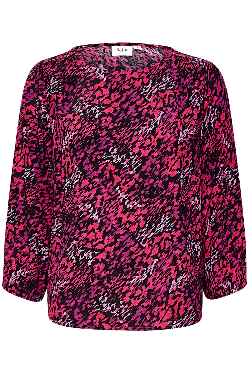 Saint Tropez Blanca Adele Winterberry Bloom Abstract Printed Blouse, 30512963