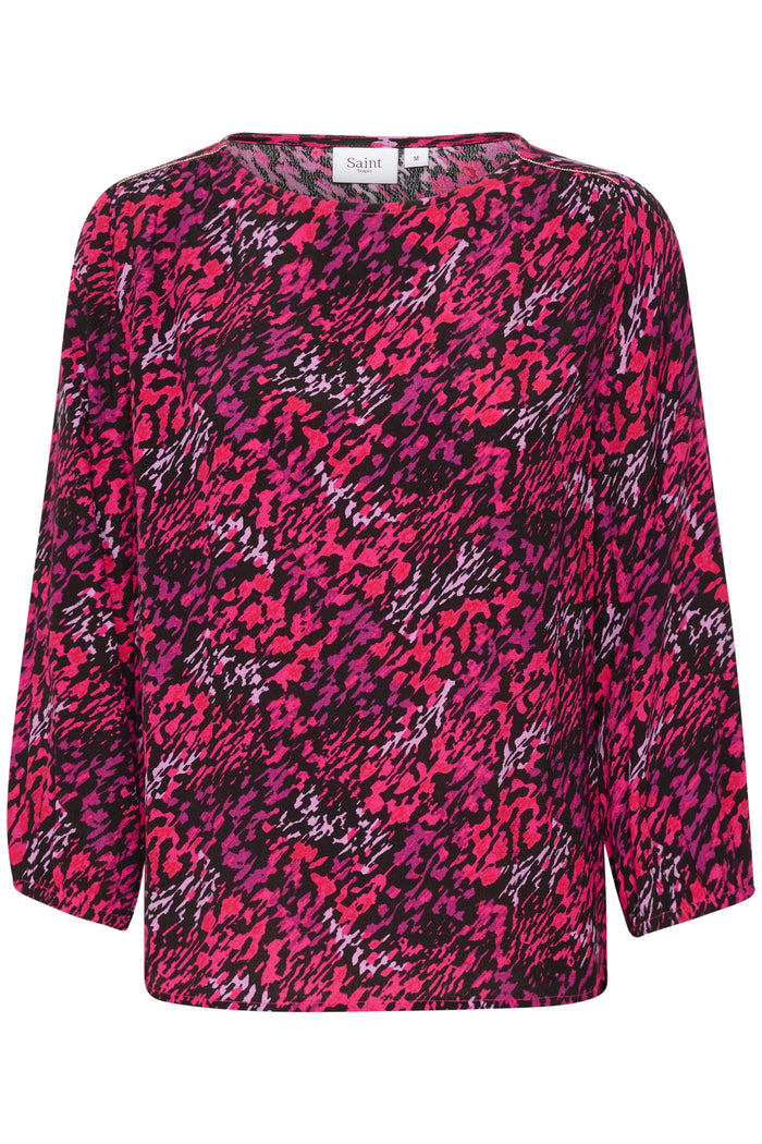 Saint Tropez Blanca Adele Winterberry Bloom Abstract Printed Blouse, 30512963