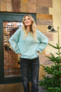 Saint Tropez Barbel Blue Surf Melange Sequin Pullover