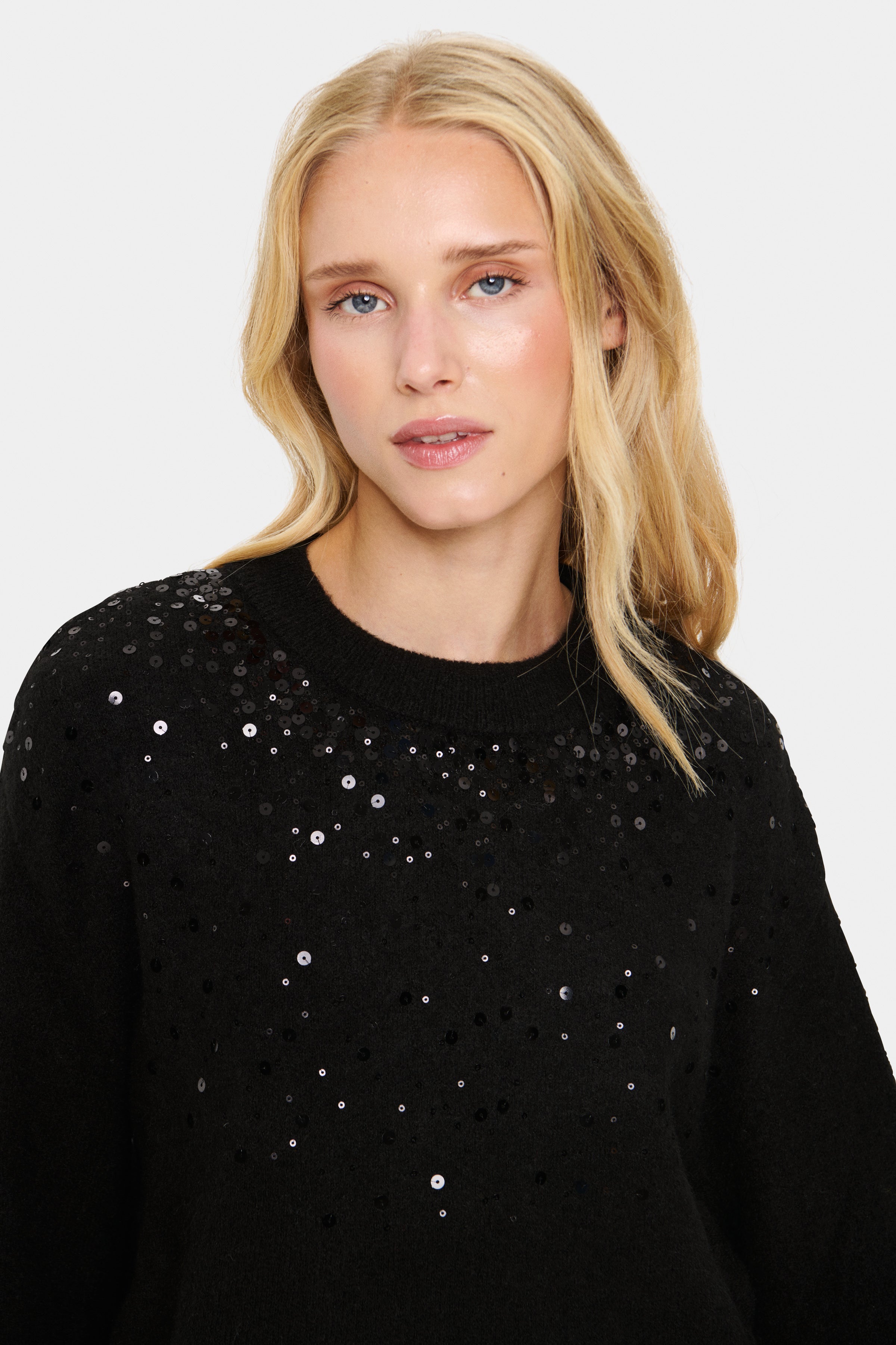 Saint Tropez Barbel Black Melange Sequin Pullover