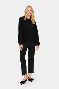 Saint Tropez Barbel Black Melange Sequin Pullover