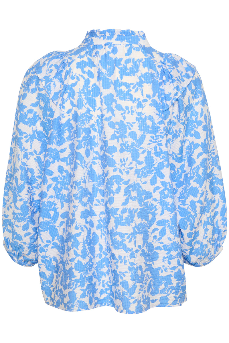 Saint Tropez Daphne Ultramarine Porcelain Bloom Printed Oversized Shirt