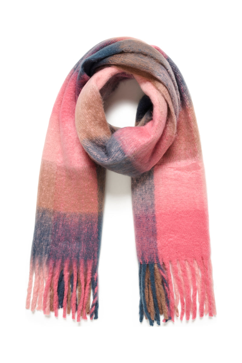 Saint Tropez Falberta Pink Power Check Blanket Scarf, 30513171