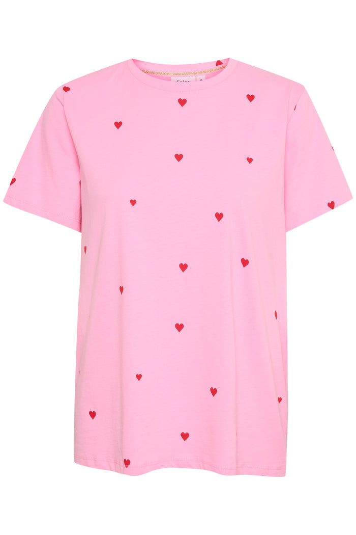 Saint Tropez Dagni Pink Bonbon Heart Oversized T-Shirt, 30513179