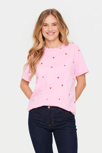 Saint Tropez Dagni Pink Bonbon Heart Oversized T-Shirt, 30513179