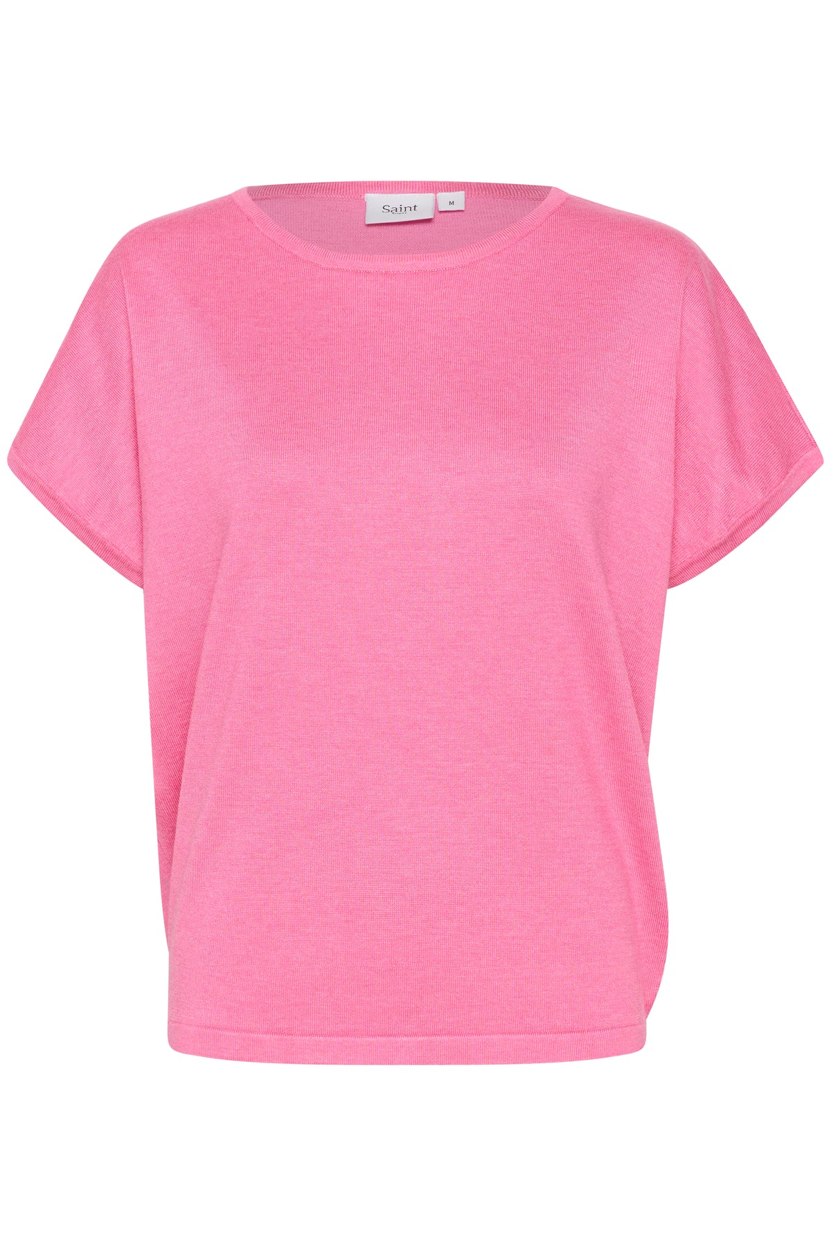 Saint Tropez Mila Pink Cosmos Melange Short Sleeve Relaxed Fit Knit, 30513284
