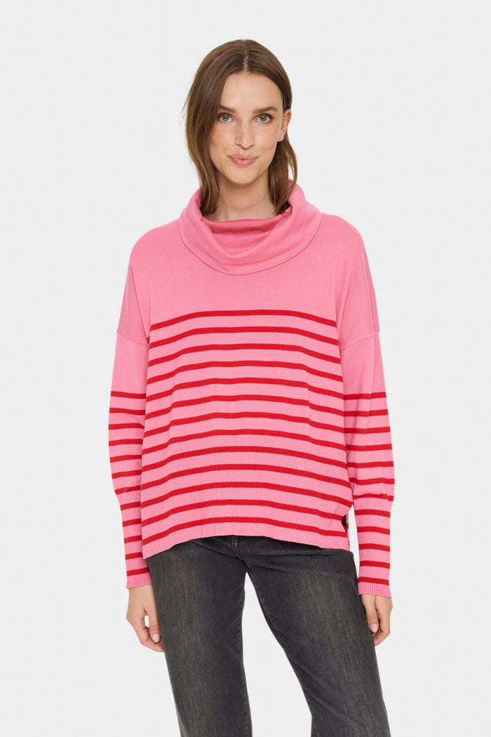 Saint Tropez Grila Chateau Rose Striped Cowlneck Knit, 30513447