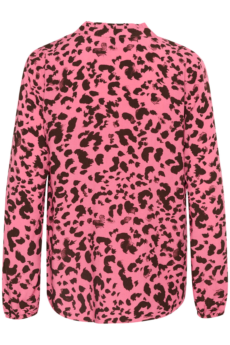 Saint Tropez Eda Chateau Rose/Chocolate Animal Print Blouse, 30513523