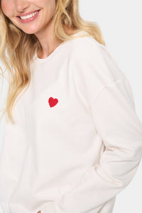 Saint Tropez Fanile Ice Hannika Heart Supersoft Fleece Lined Sweatshirt, 30513631