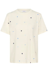 Saint Tropez Johanna Ice Blue Multi Heart Oversized T-Shirt, 30513937