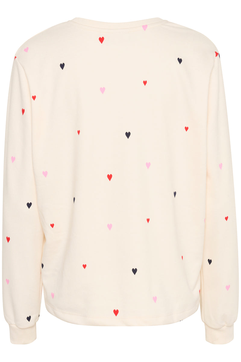 Saint Tropez Johanni Ice White Multi Heart Sweatshirt