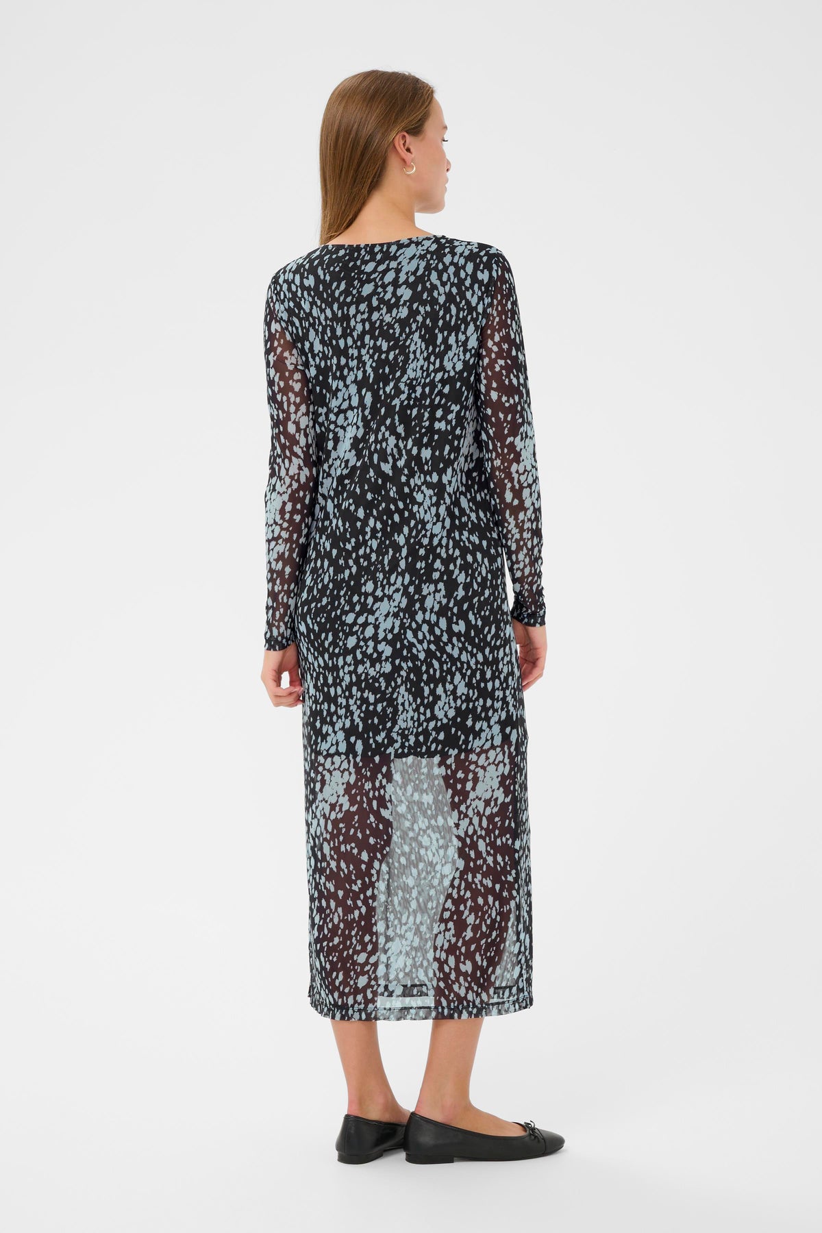 Saint Tropez Zulvir Nightsky/Dusky Blue Animal Printed Mesh Midi Dress