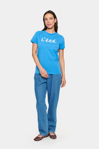 Saint Tropez Kortnea Campanula Blue Logo T-Shirt
