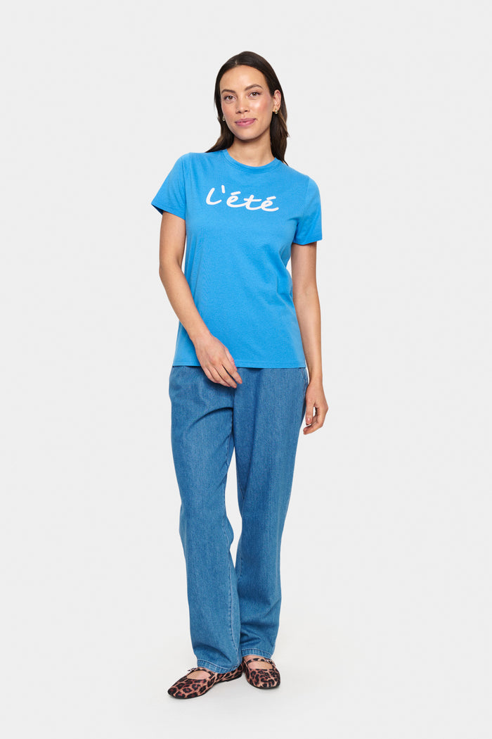 Saint Tropez Kortnea Campanula Blue Logo T-Shirt