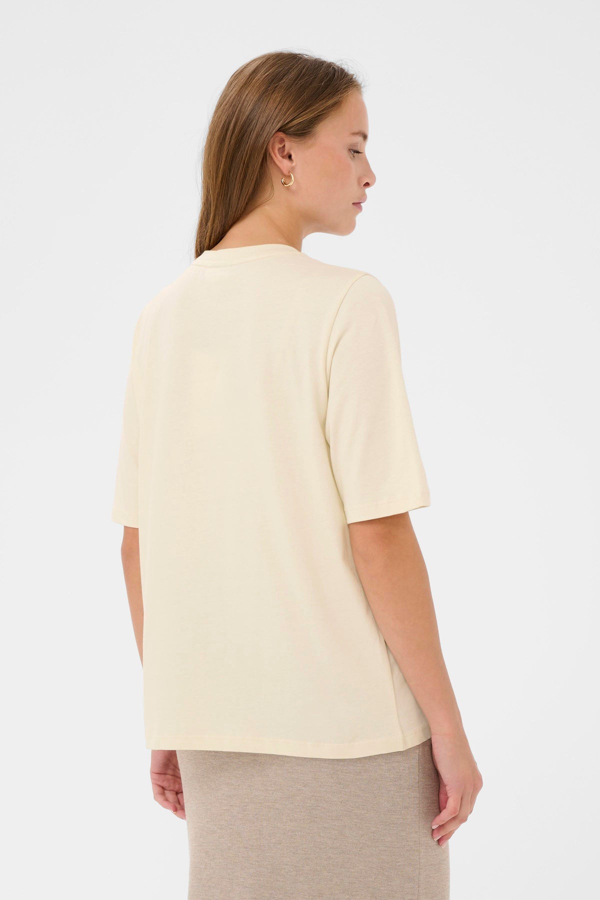 Saint Tropez Octavia Creme 'StTropez' Logo T-Shirt, 30514706