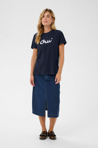 Saint Tropez OdineSz Night Sky 'OUI' White Logo T-Shirt