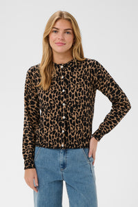 Saint Tropez PalomaSZ Tiger's Eye Spotty Leopard Cardigan with Embellished Buttons, 30514889