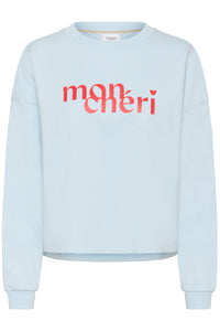 Saint Tropez Pegrina Baby Blue 'Mon Cheri' Fleece Lined Sweatshirt, 30514914