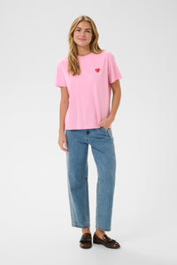 Saint Tropez Pextan Bonbon Pink Heart Logo T-Shirt, 30514917